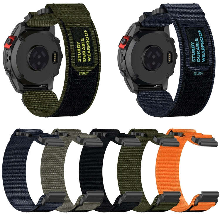 For Garmin Epix Pro 51mm 26mm Nylon Hook And Loop Fastener Watch Band(Blue)
