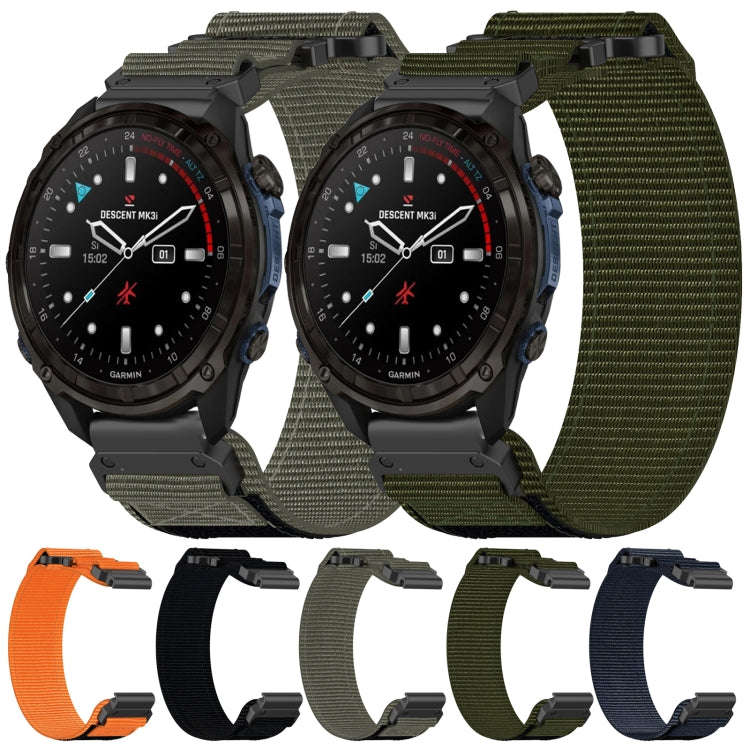 For Garmin Fenix 7S Pro 42mm 20mm Nylon Hook And Loop Fastener Watch Band(Army Green)