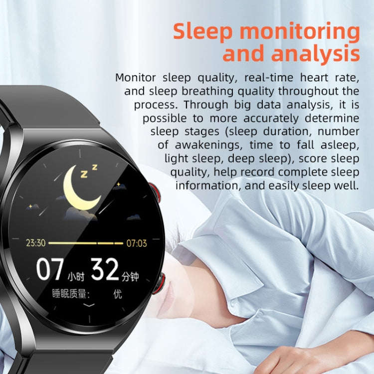 E09 Pro 1.32 inch Color Screen Smart Watch, Support Bluetooth Call / ECG Electrocardiogram(Silver)