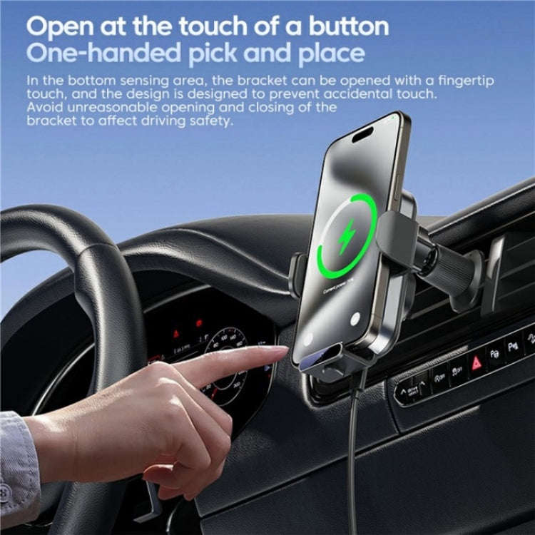 X10s Car Air Vent Hook 66W High Power Intelligent Induction Wireless Charger(Silver)