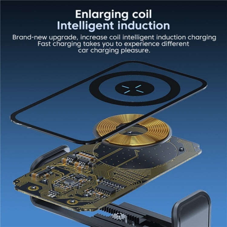 X11s 66W High Power Transparent Car Wireless Charger Phone Bracket(Silver)