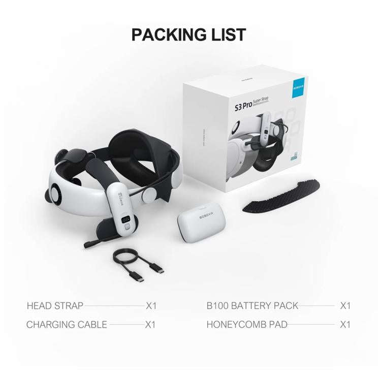 BOBOVR S3 Pro For Quest 3 VR Head Strap with 10000mAh Battery