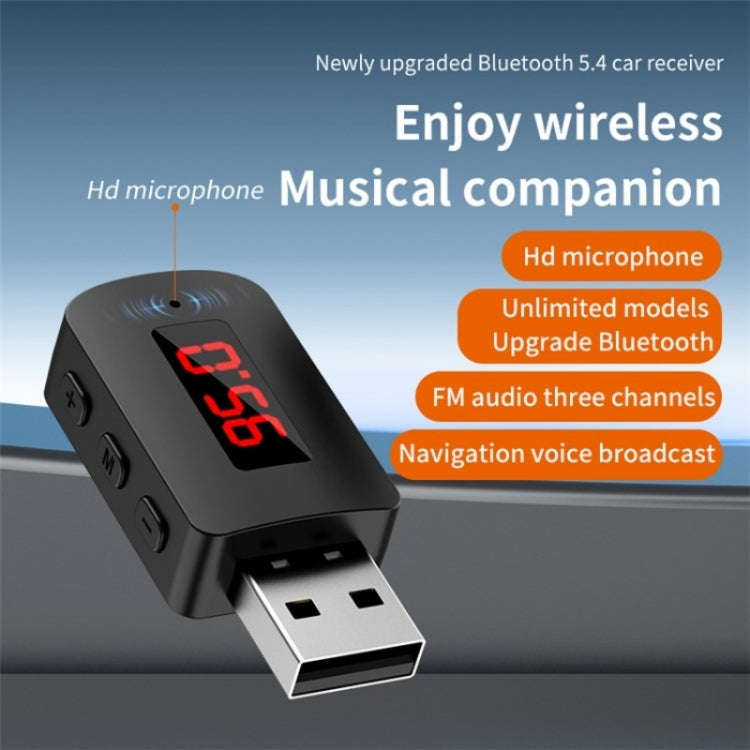 M10 Car Digital Display FM Radio USB Bluetooth Adapter Wireless Audio Receiver