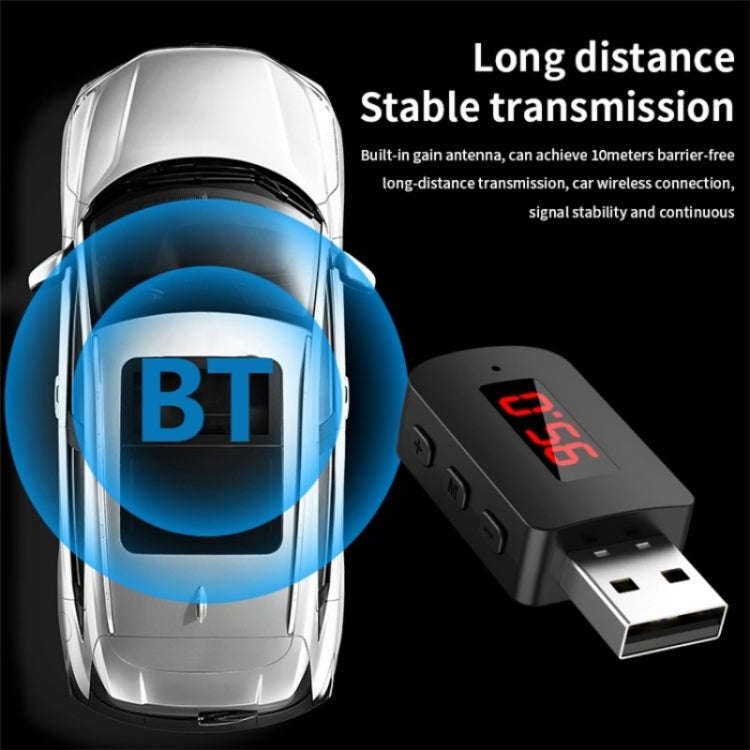 M10 Car Digital Display FM Radio USB Bluetooth Adapter Wireless Audio Receiver