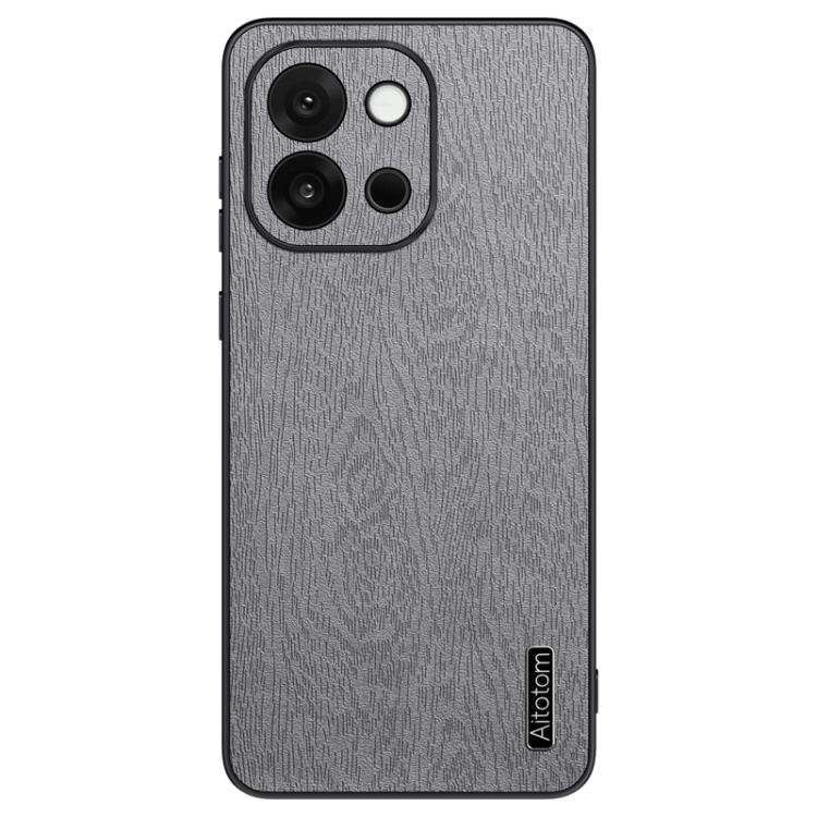 For OnePlus 13T Tree Bark Leather Shockproof Phone Case(Grey)