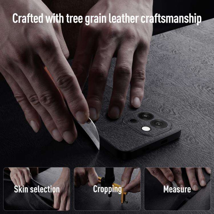 For OnePlus 13T Tree Bark Leather Shockproof Phone Case(Grey)