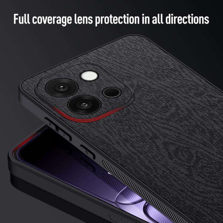 For OnePlus 13T Tree Bark Leather Shockproof Phone Case(Grey)