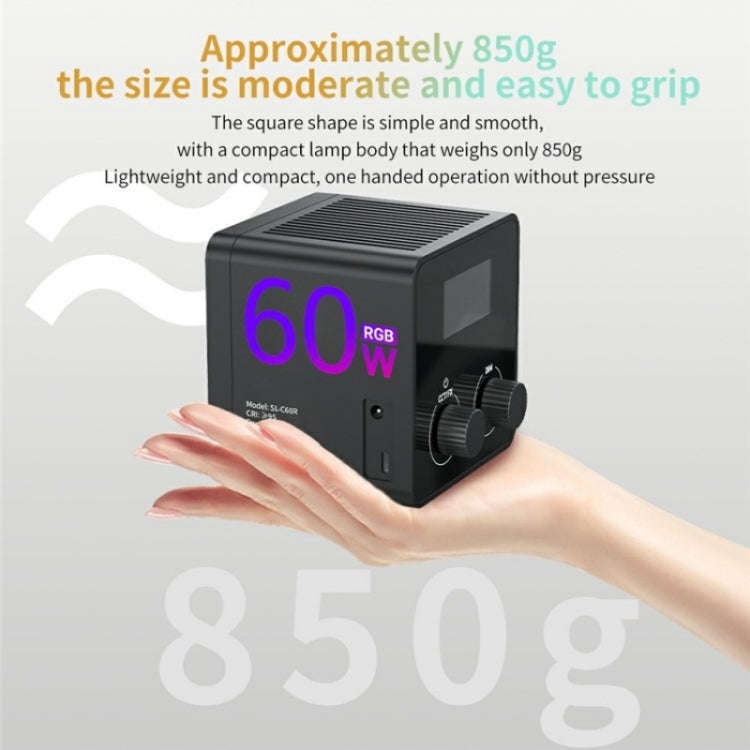 C60R 60W RGB Stage Lamp Professional Video Photography COB Fill Light, Plug:US Plug