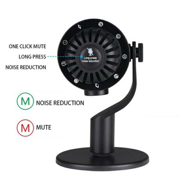 PDO-20 USB Gaming Desktop Microphone Noise Reduction Condenser Microphone(Black)
