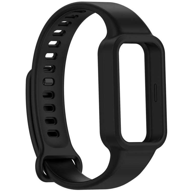 For Redmi Band 3 / Xiaomi Smart Band 9 Active Solid Color Soft Silicone Integrated Watch Band(Black)
