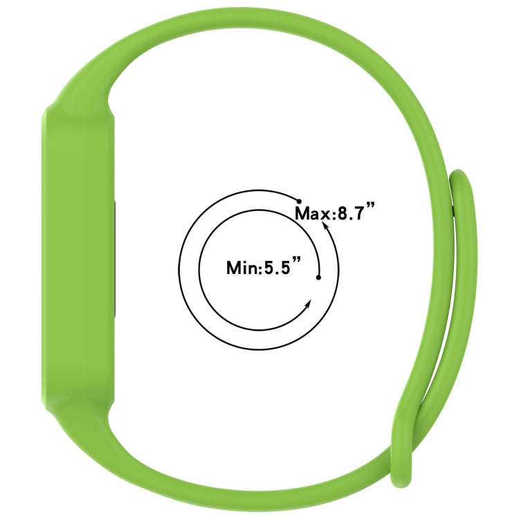 For Redmi Band 3 / Xiaomi Smart Band 9 Active Solid Color Soft Silicone Integrated Watch Band(Black)