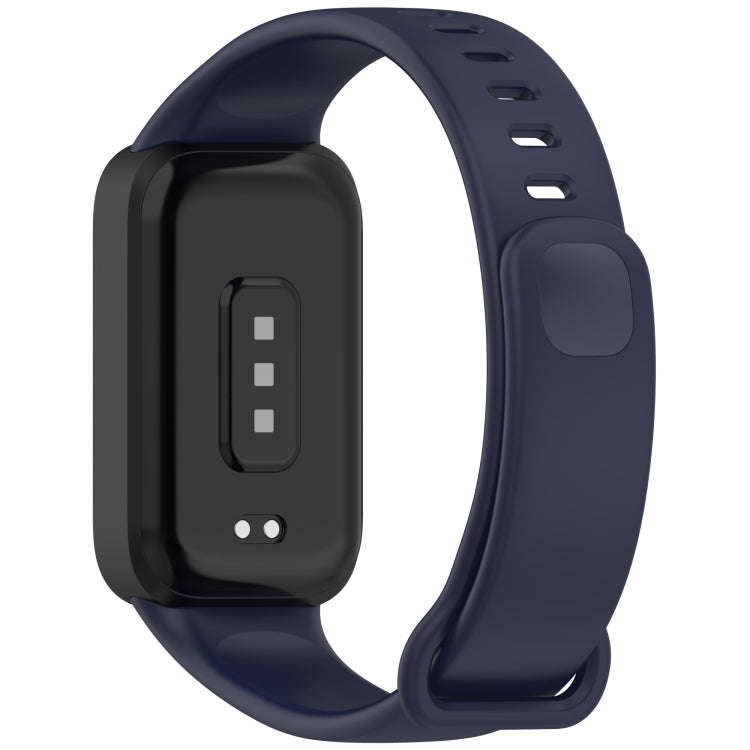 For Redmi Band 3 / Xiaomi Smart Band 9 Active Soft Silicone Integrated Watch Band(Black+ Dark Blue)