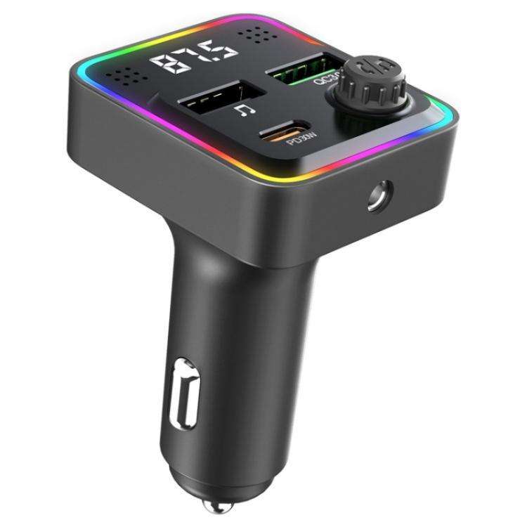 C71 3-in-1 PD 30W Cigarette Lighter Charger Adapter FM Transmitter Bluetooth Car Charger