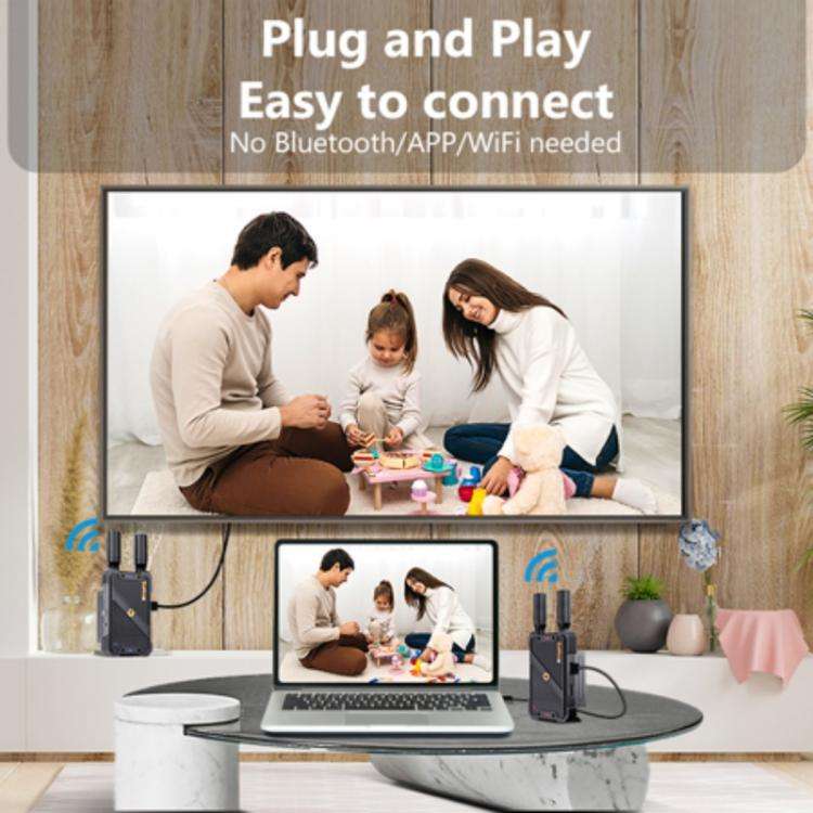 BOVBOX 082 1080P H.265 Low Latency 400m Transmitter Receiver HDMI Wireless Extender, Plug:UK Plug