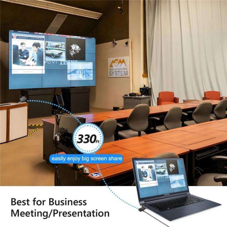 BOVBOX 091-HD Conference Use 100M Wireless WiFi HDMI Extender Video Transmitter Receiver, Plug:EU...