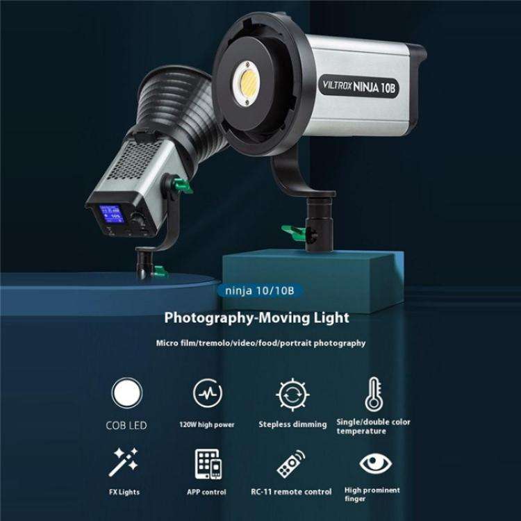 VILTROX Ninja 10B 2800-6800K Photography Studio Streaming Fill Light 120W LED Video Light(EU Plug)