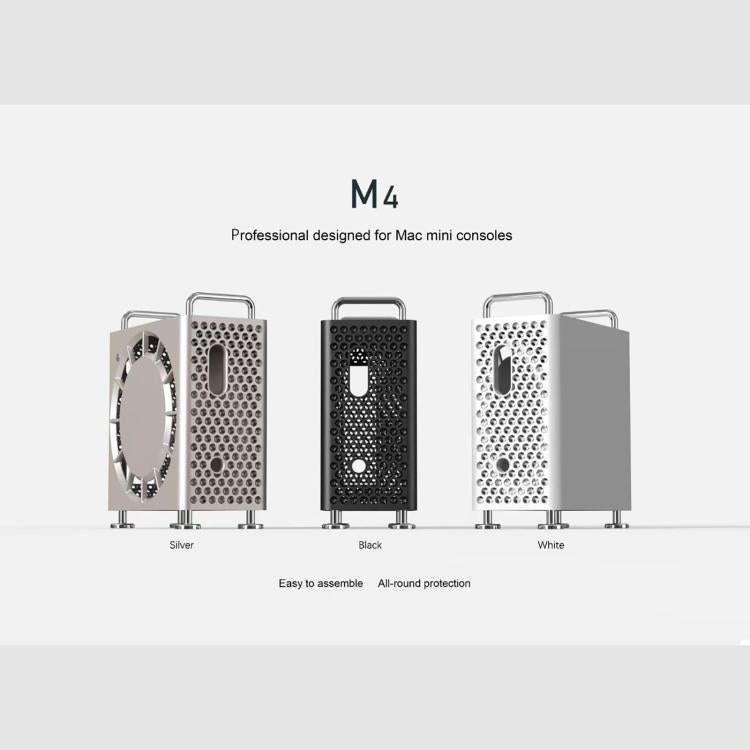 For MAC MINI M4/M4 Pro Computer Case Protective Case(White)