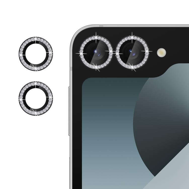 For Samsung Galaxy Z Flip7 5G Kalebol Individual Camera Lens Diamond Ring Protector(Black)