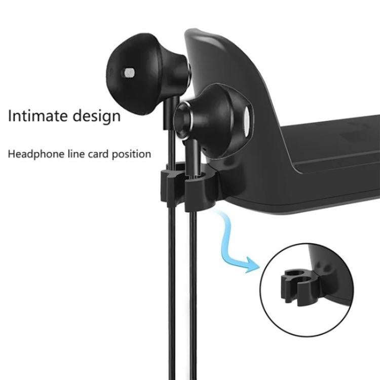 XWJ-EJJ01 360 Degree Rotatable Under Desk Storage Bracket Gaming Headset Holder(Black)