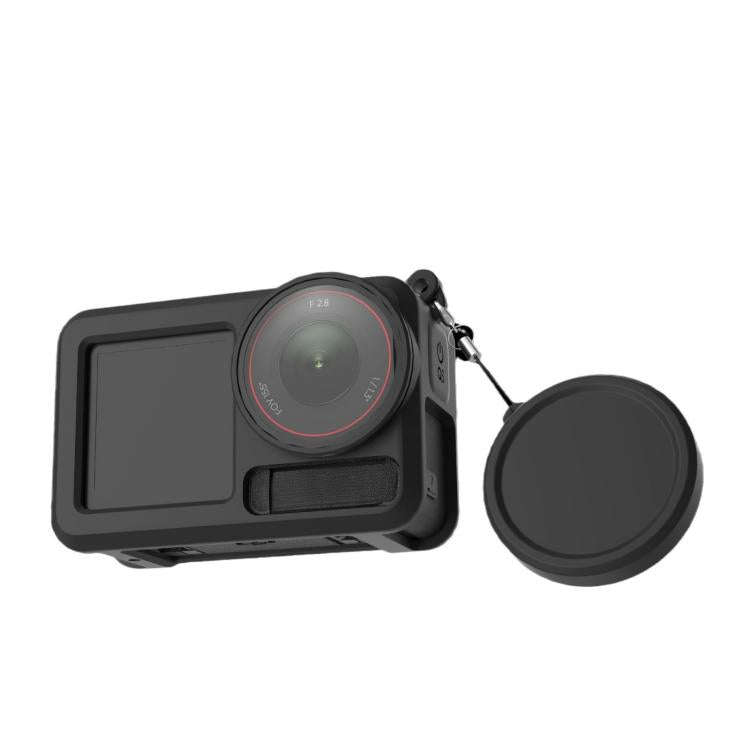 For DJI Action 5 Pro / 4 / 3 Soft Silicone Shockproof Protective Case Cover with Lens Cap(Gray Wh...