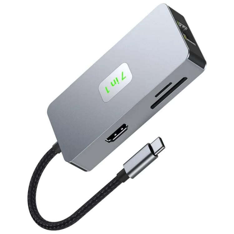 2402 2 x USB 3.2, HD, 2 x Card Reader, PD 100W, RJ45 2.5Gbps 7-in-1 Multi-Port Type-C Hub Adapter