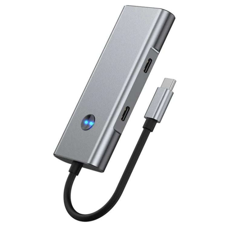 2426 One-Key Screen Off Type-C to 2 x USB3.2, HD, PD100W, 2 x USB-C3.2 HUB