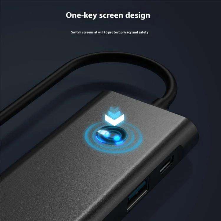 2426 One-Key Screen Off Type-C to 2 x USB3.2, HD, PD100W, 2 x USB-C3.2 HUB