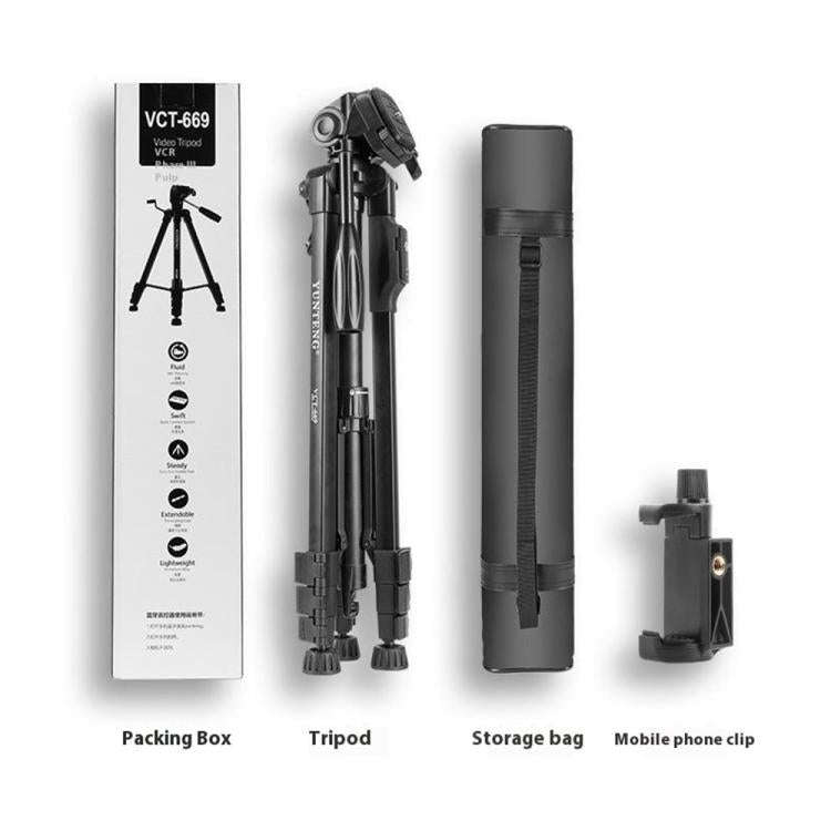 YUNTENG VCT-669 For Live Streaming Video Recording Camera Tripod Smartphone Selfie Mount