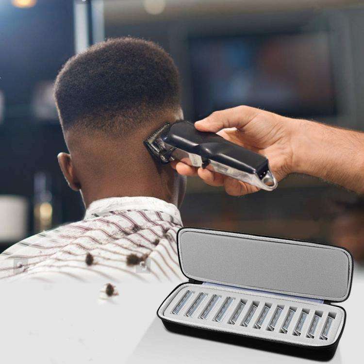 Portable Hair Beauty Grooming Trimmer Replacement Blade Hard Storage Box with 12 Built-in Blade S...