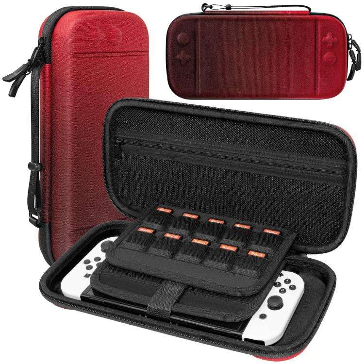For Nintendo Switch 2 Portable Game Console Hard Case Storage Protective Bag(Black Red Gradient)