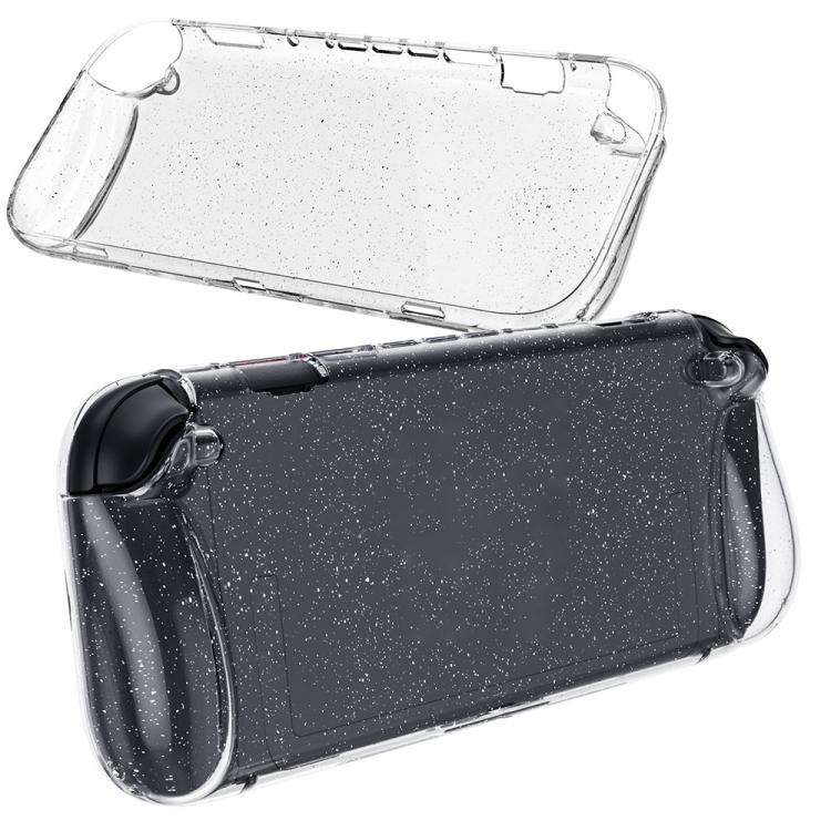 For Nintendo Switch 2 Game Consoles Transparent TPU Protective Case(Translucent White Glitter)