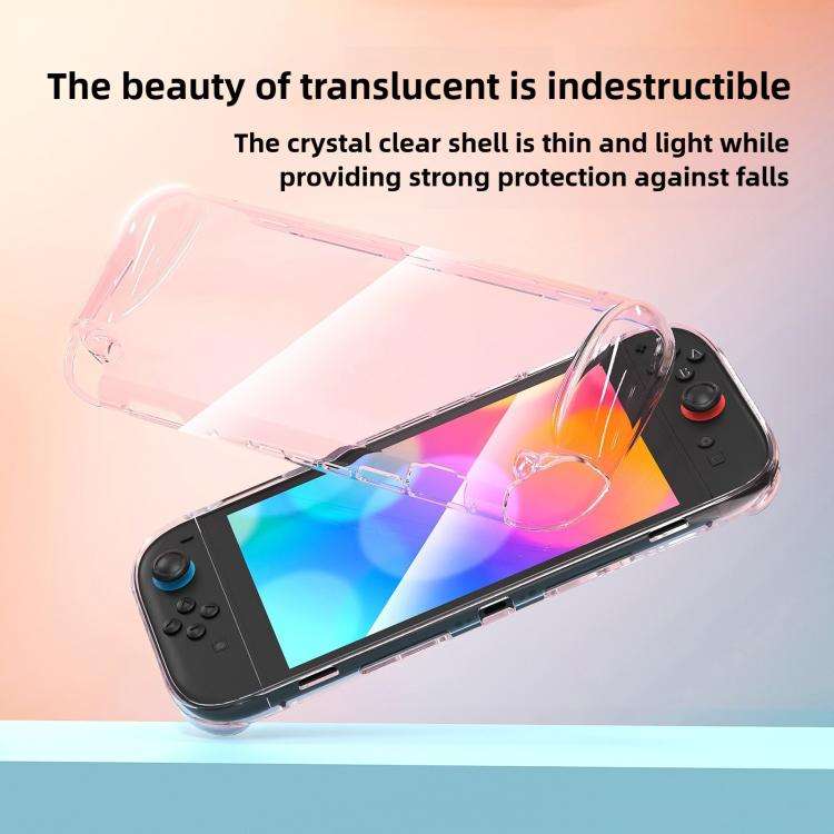 For Nintendo Switch 2 Game Consoles Transparent TPU Protective Case(Translucent White Glitter)