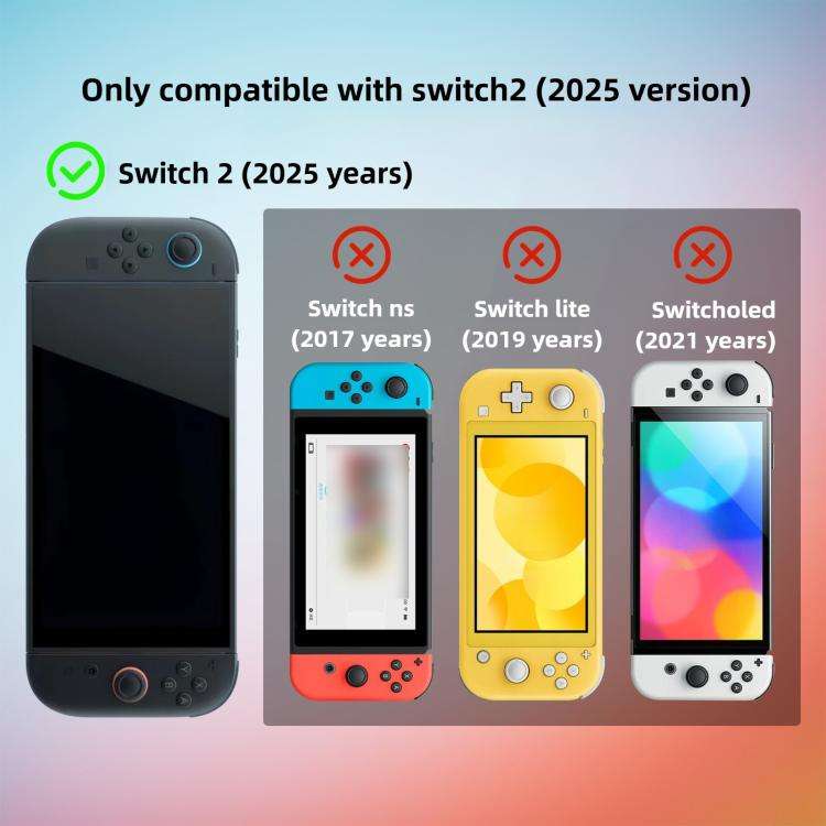 For Nintendo Switch 2 Game Consoles Transparent TPU Protective Case(Translucent Pink)