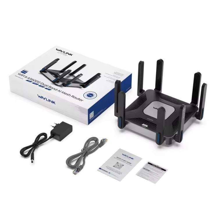 WAVLINK WN592AX6 2.5G Multi Gig Port Quad Core CPU AX6000 Dual Band WiFi 6 Router, Plug:US Plug