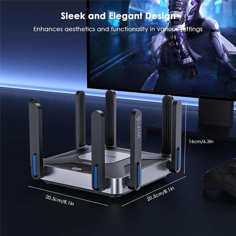 WAVLINK WN592AX6 2.5G Multi Gig Port Quad Core CPU AX6000 Dual Band WiFi 6 Router, Plug:US Plug