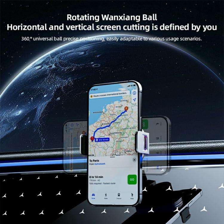 SD23 With Ambient Light Car Navigation Air Vent Phone Holder 15W Wireless Charger(Silver)