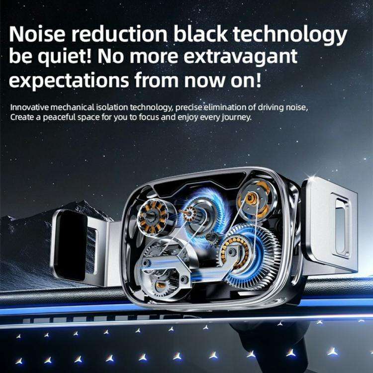 SD23 With Ambient Light Car Navigation Air Vent Phone Holder 15W Wireless Charger(Silver)