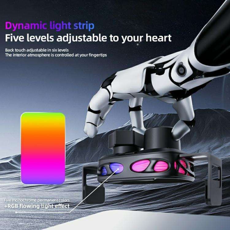 SD23 With Ambient Light Car Navigation Air Vent Phone Holder 15W Wireless Charger(Silver)