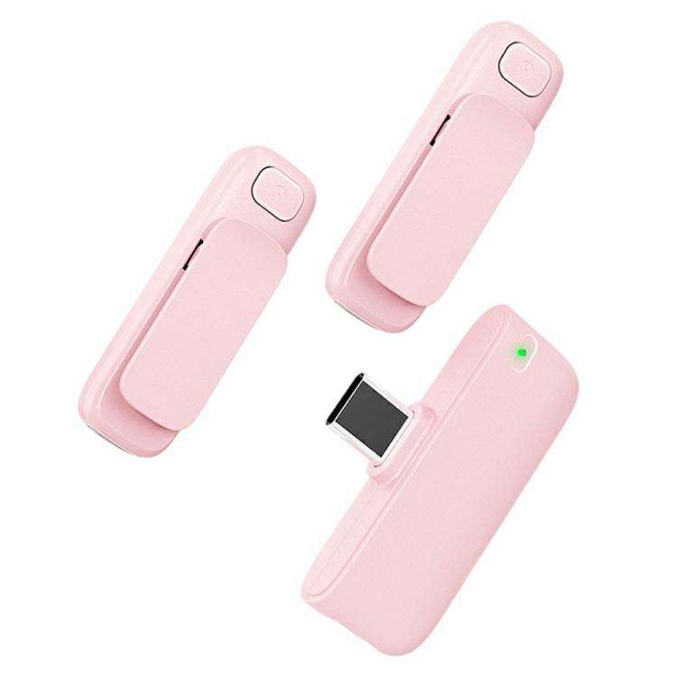 M6 2 Microphone + 1 Receiver Wireless Microphone AI Noise Reduction Live Streaming Mic(Pink)