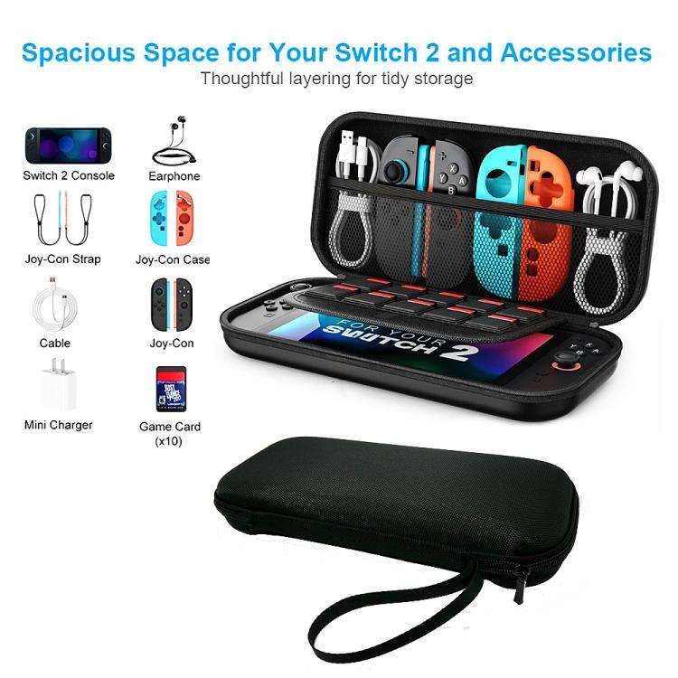 For Nintendo Switch 2 Portable Hard Shell Travel Tote EVA Travel Storage Bag