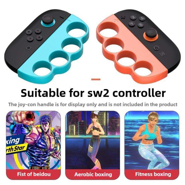 For Nintendo Switch 2 Left And Right Handle Boxing Game Grip Set(Orange Blue)