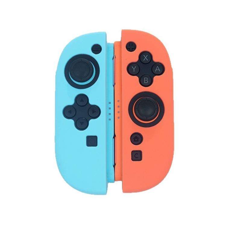 For Nintendo Switch 2 Game Controller Half-Cover Silicone Protective Cover(Orange Blue)