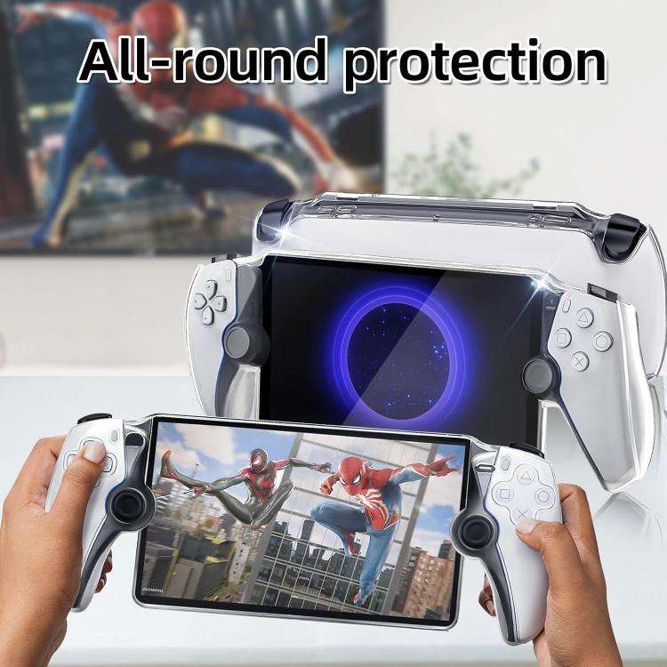 For Sony PS5  Streaming Handheld Console Crystal Clear PC Protective Case(Transparent White)