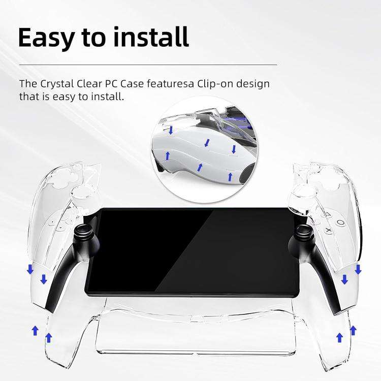 For Sony PS5  Streaming Handheld Console Crystal Clear PC Protective Case(Transparent White)