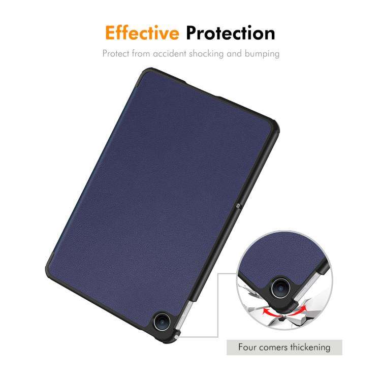 For Redmi Pad 2 SE 9.7 2026 ENKAY Tri-fold Custer Texture Leather Stand Tablet Case(Black)