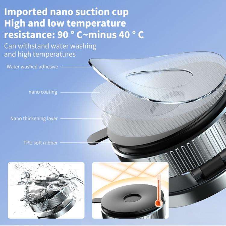 K1 360 Degree Rotation Foldable Navigation Stand Magnetic Car Phone Holder Suction Cup Base