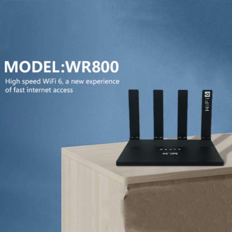 WR800 600Mbps High Speed 4G LTE WiFi Router 4 LAN Ports WiFi 6, Plug:EU Plug