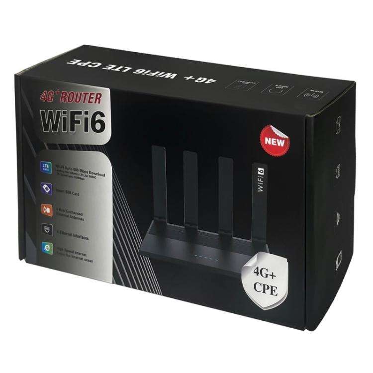 WR800 600Mbps High Speed 4G LTE WiFi Router 4 LAN Ports WiFi 6, Plug:EU Plug