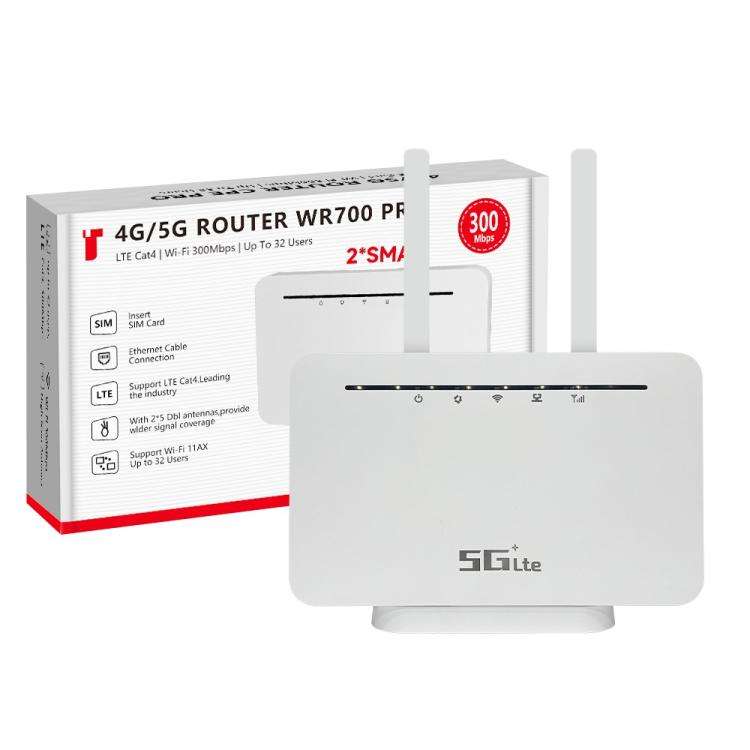 WR700-E SIM Card 300Mbps Eurasian Version Detachable Antenna Mobile WiFi 4G CPE Router, Plug:EU Plug