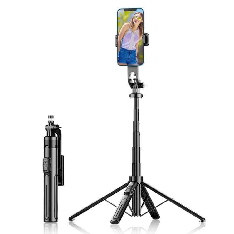 K27 Smartphone Extendable Live Streaming 4-Leg Stand Bluetooth Selfie Stick(Black)
